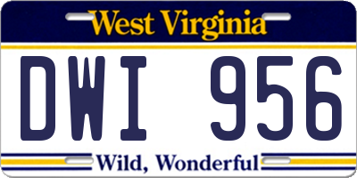 WV license plate DWI956