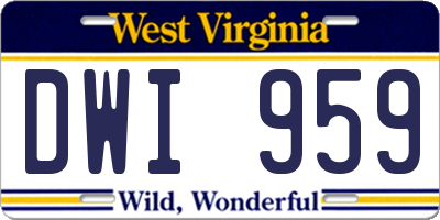 WV license plate DWI959