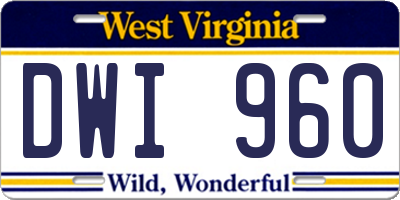 WV license plate DWI960