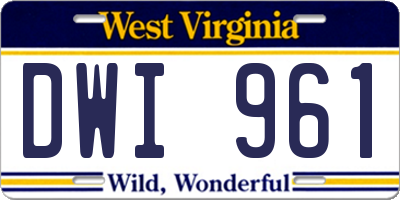 WV license plate DWI961
