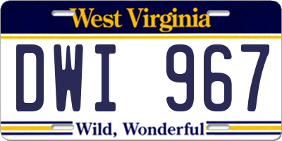 WV license plate DWI967