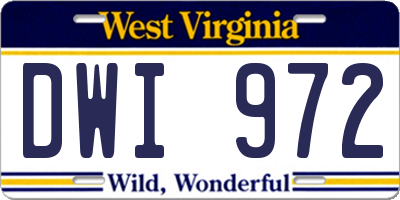 WV license plate DWI972