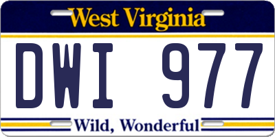 WV license plate DWI977
