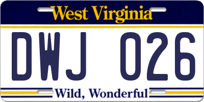 WV license plate DWJ026