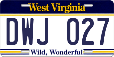 WV license plate DWJ027