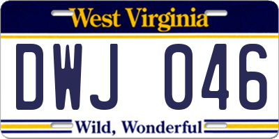 WV license plate DWJ046