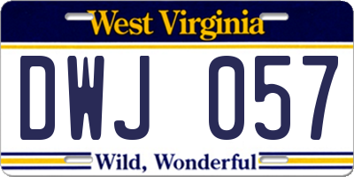 WV license plate DWJ057