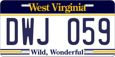 WV license plate DWJ059