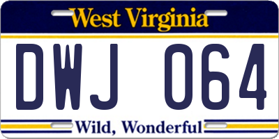 WV license plate DWJ064