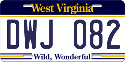 WV license plate DWJ082