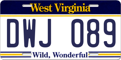 WV license plate DWJ089