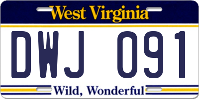 WV license plate DWJ091