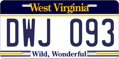 WV license plate DWJ093
