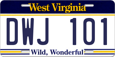 WV license plate DWJ101