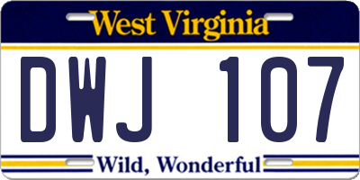 WV license plate DWJ107