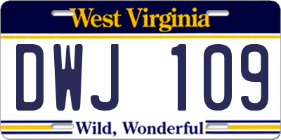 WV license plate DWJ109