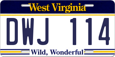 WV license plate DWJ114