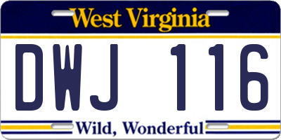 WV license plate DWJ116