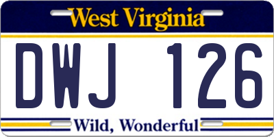 WV license plate DWJ126