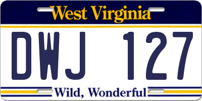 WV license plate DWJ127