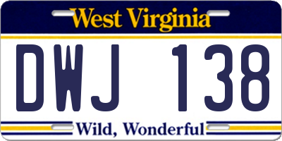 WV license plate DWJ138