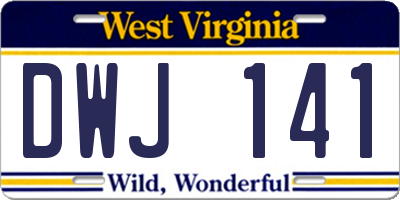 WV license plate DWJ141