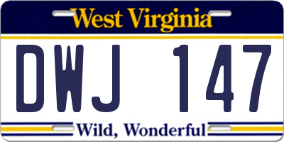 WV license plate DWJ147