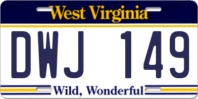 WV license plate DWJ149