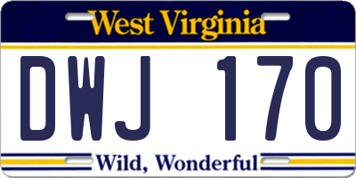 WV license plate DWJ170