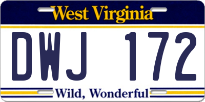 WV license plate DWJ172