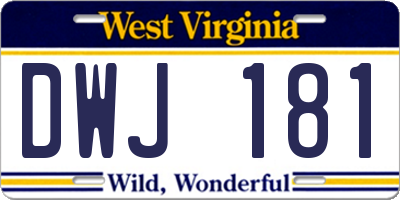 WV license plate DWJ181