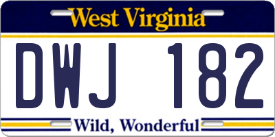 WV license plate DWJ182