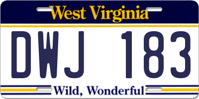 WV license plate DWJ183