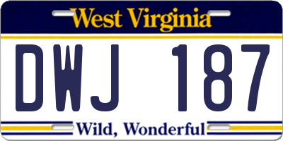 WV license plate DWJ187