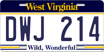 WV license plate DWJ214