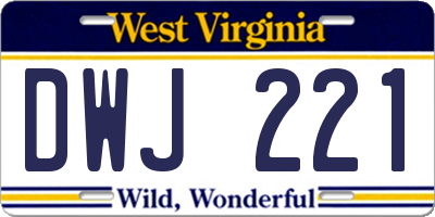 WV license plate DWJ221