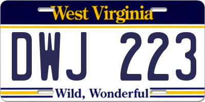 WV license plate DWJ223