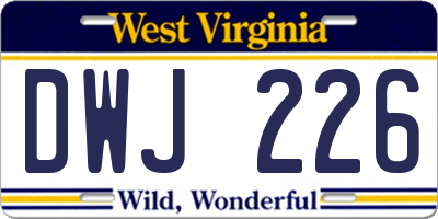 WV license plate DWJ226