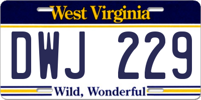 WV license plate DWJ229