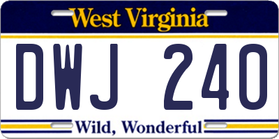 WV license plate DWJ240
