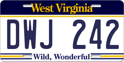 WV license plate DWJ242