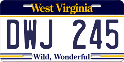 WV license plate DWJ245