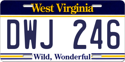 WV license plate DWJ246