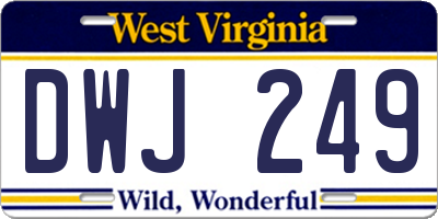 WV license plate DWJ249