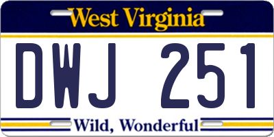 WV license plate DWJ251