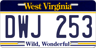 WV license plate DWJ253