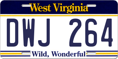 WV license plate DWJ264