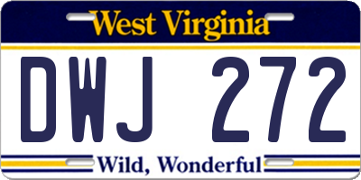 WV license plate DWJ272