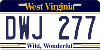 WV license plate DWJ277