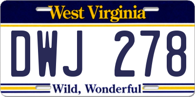 WV license plate DWJ278